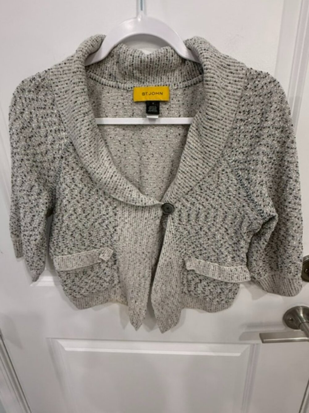 St. John Grey Cardigan Sweater